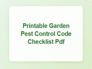 Printable Garden Pest Control Code Checklist Pdf